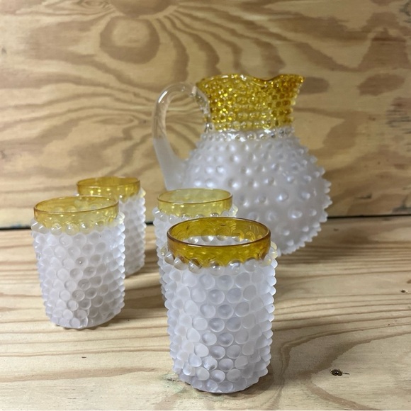 Vintage Water Pitcher and Goblets - Picture 2 of 14